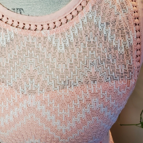 GUESS | Maxi Light  Salmon Backless Side Slit Macramè Janet Dress (Size L) - Picture 7 of 16